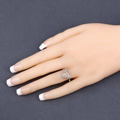 0.17 Carat Genuine White Diamond 14K White Gold Ring (G-H Color, SI-I1 Clarity)