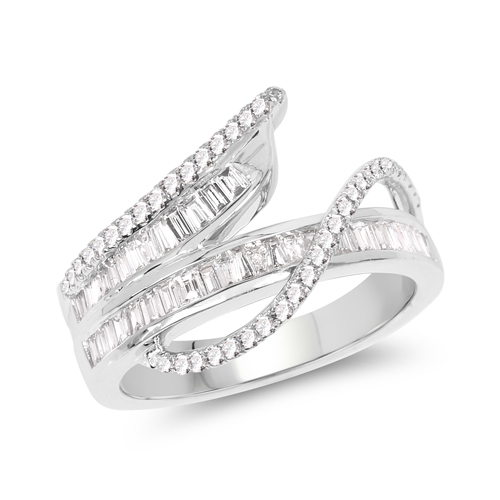 Diamond-0.84 Carat Genuine White Diamond 14K White Gold Ring (E-F Color, VS-SI Clarity)