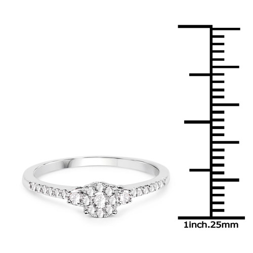 0.25 Carat Genuine White Diamond 14K White Gold Ring (G-H Color, SI1-SI2 Clarity)
