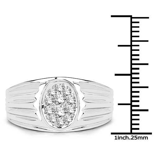 0.45 Carat Genuine White Diamond 14K White Gold Ring (E-F Color, SI Clarity)