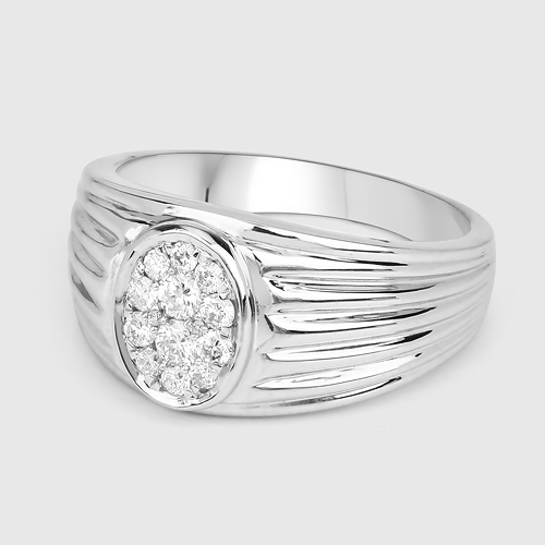 0.45 Carat Genuine White Diamond 14K White Gold Ring (E-F Color, SI Clarity)