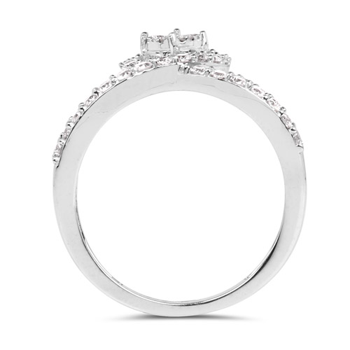 0.54 Carat Genuine White Diamond 14K White Gold Ring (G-H Color, SI1-SI2 Clarity)