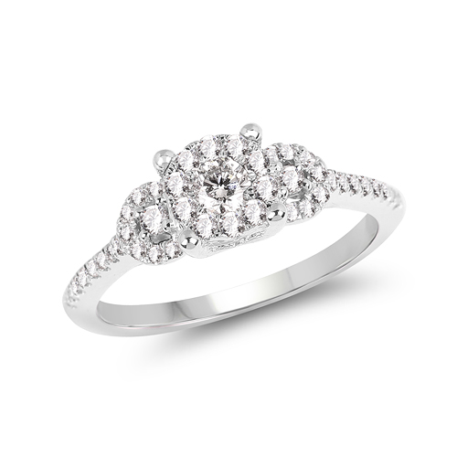 Diamond-0.47 Carat Genuine White Diamond 14K White Gold Ring (E-F Color, SI Clarity)