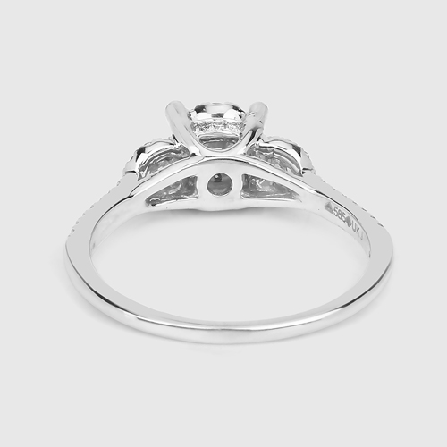 0.47 Carat Genuine White Diamond 14K White Gold Ring (E-F Color, SI Clarity)