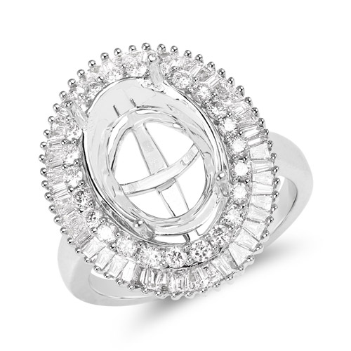 Diamond-0.96 Carat Genuine White Diamond 14K White Gold Ring (G-H Color, SI1-SI2 Clarity)