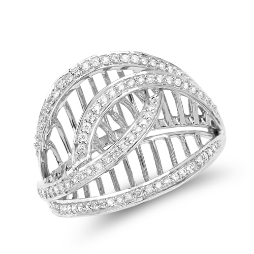 Diamond-0.34 Carat Genuine White Diamond 14K White Gold Ring (E-F Color, SI1-SI2 Clarity)