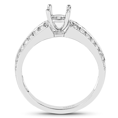 0.38 Carat Genuine White Diamond 14K White Gold Ring (G-H Color, SI1-SI2 Clarity)
