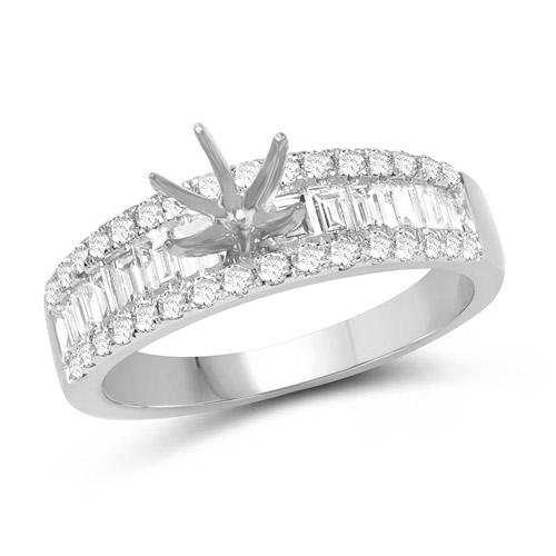 Diamond-0.75 Carat Genuine White Diamond 14K White Gold Ring (G-H Color, SI1-SI2 Clarity)