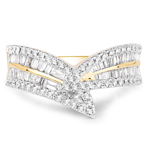 0.72 Carat Genuine White Diamond 14K Yellow Gold Ring (G-H Color, SI1-SI2 Clarity)