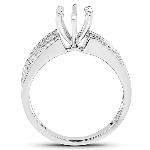 0.42 Carat Genuine White Diamond 14K White Gold Ring (G-H Color, SI1-SI2 Clarity)