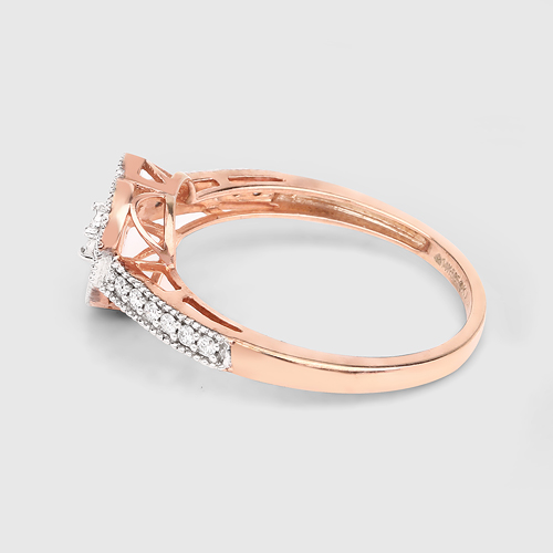 0.19 Carat Genuine White Diamond 14K White & Rose Gold Ring (F-G Color, SI Clarity)