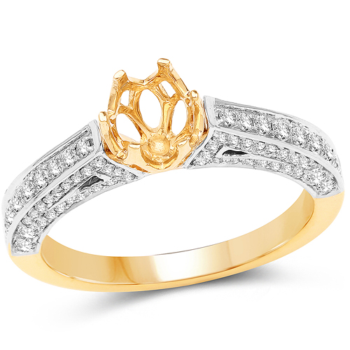 Diamond-0.68 Carat Genuine White Diamond 14K Yellow Gold Ring (G-H Color, SI1-SI2 Clarity)