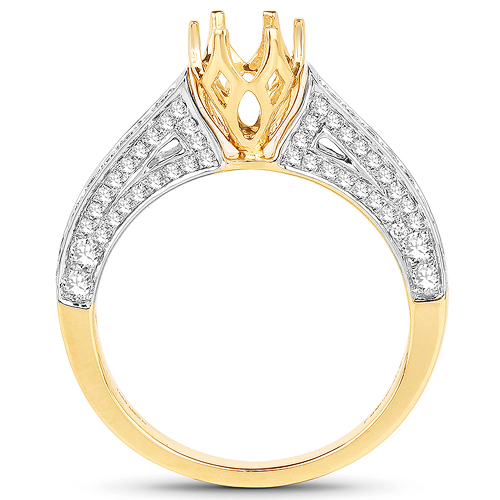 0.68 Carat Genuine White Diamond 14K Yellow Gold Ring (G-H Color, SI1-SI2 Clarity)