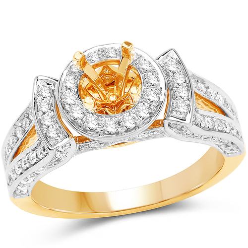 Diamond-0.80 Carat Genuine White Diamond 14K Yellow Gold Ring (G-H Color, SI1-SI2 Clarity)