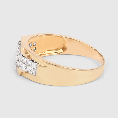 0.37 Carat Genuine White Diamond 14K Yellow Gold Ring (E-F Color, VS-SI Clarity)
