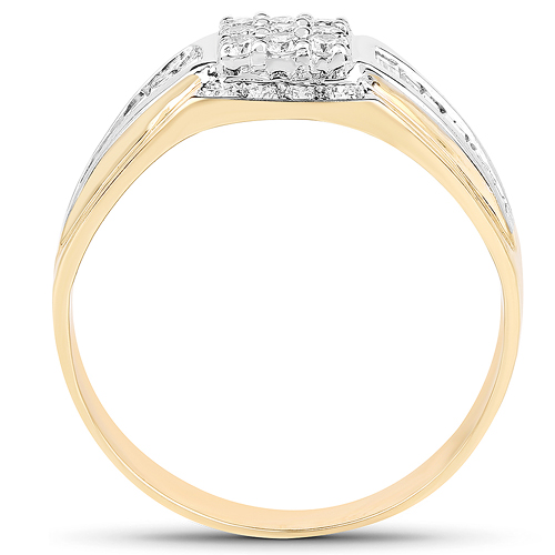 0.60 Carat Genuine White Diamond 14K Yellow Gold Ring (G-H Color, SI1-SI2 Clarity)