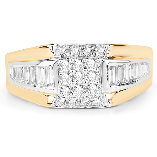 0.60 Carat Genuine White Diamond 14K Yellow Gold Ring (G-H Color, SI1-SI2 Clarity)