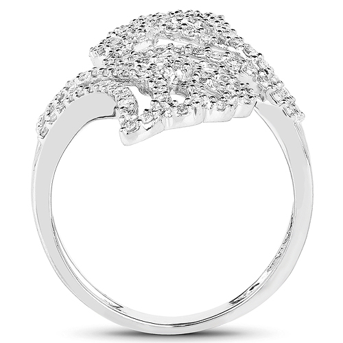 0.76 Carat Genuine White Diamond 14K White Gold Ring (G-H Color, SI1-SI2 Clarity)