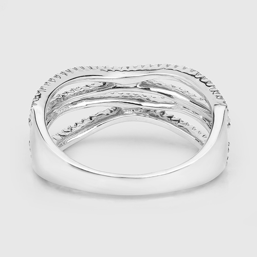 0.46 Carat Genuine White Diamond 14K White Gold Ring (F-G Color, SI Clarity)