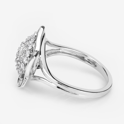 0.99 Carat Genuine White Diamond 14K White Gold Ring (E-F Color, VS-SI Clarity)
