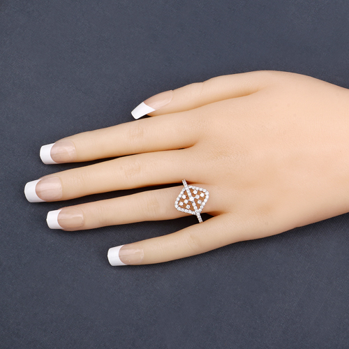 0.75 Carat Genuine White Diamond 14K White & Rose Gold Ring (E-F Color, SI1-SI2 Clarity)