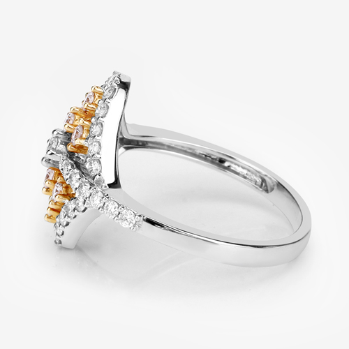 0.75 Carat Genuine White Diamond 14K White & Rose Gold Ring (E-F Color, SI1-SI2 Clarity)