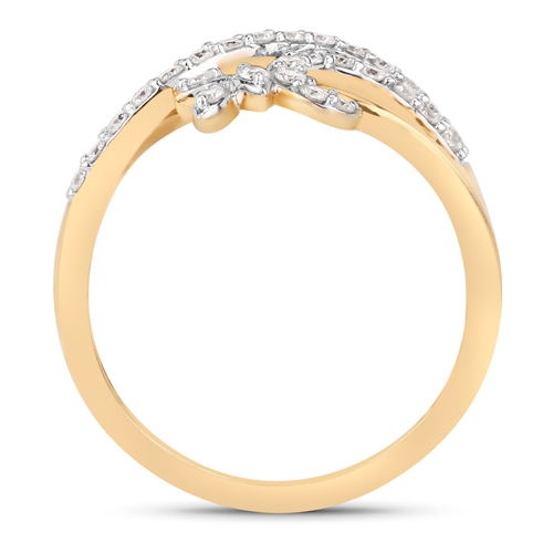 0.49 Carat Genuine White Diamond 14K Yellow Gold Ring (E-F-G Color, VS-SI Clarity)