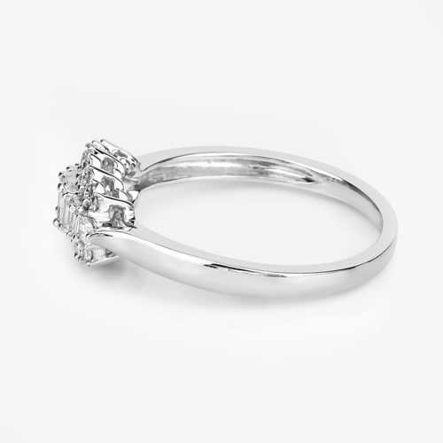 0.37 Carat Genuine White Diamond 14K White Gold Ring (E-F Color, VS-SI Clarity)