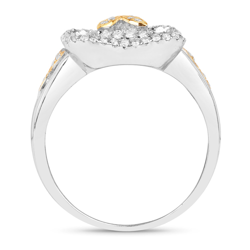 0.55 Carat Genuine White Diamond 14K White Gold Ring (E-F Color, SI1-SI2 Clarity)