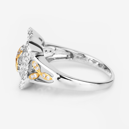 0.55 Carat Genuine White Diamond 14K White Gold Ring (E-F Color, SI1-SI2 Clarity)