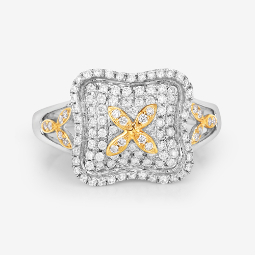 0.55 Carat Genuine White Diamond 14K White Gold Ring (E-F Color, SI1-SI2 Clarity)
