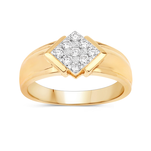 0.38 Carat Genuine White Diamond 14K Yellow Gold Ring (F-G Color, SI Clarity)