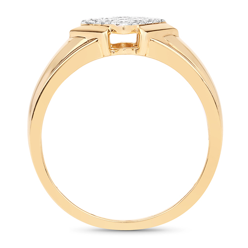 0.38 Carat Genuine White Diamond 14K Yellow Gold Ring (F-G Color, SI Clarity)
