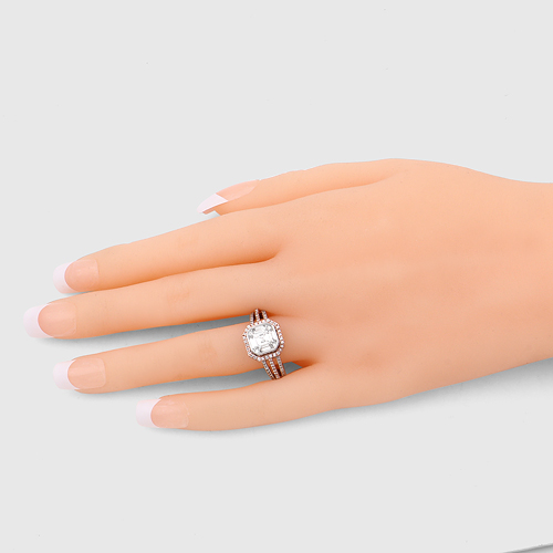 1.03 Carat Genuine White Diamond 18K White & Rose Gold Ring (G-H Color, VVS-VS Clarity)