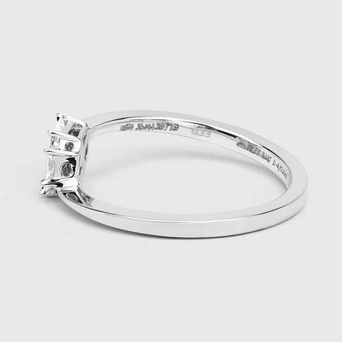 0.33 Carat Genuine White Diamond 18K White Gold Ring (F-G Color, VVS-VS Clarity)