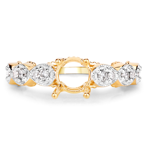 0.27 Carat Genuine White Diamond 14K Yellow Gold Ring (I-J Color, SI Clarity)