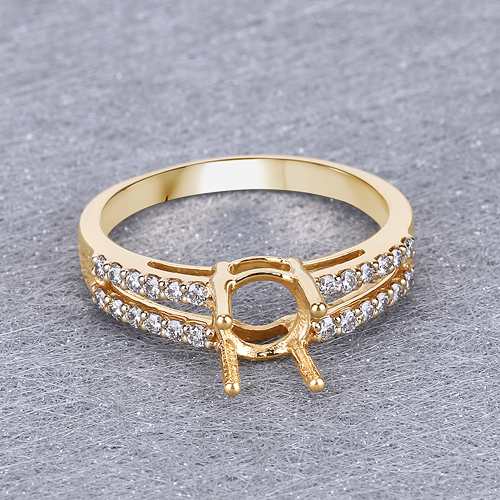 0.29 Carat Genuine White Diamond 14K Yellow Gold Ring (I-J Color, SI Clarity)
