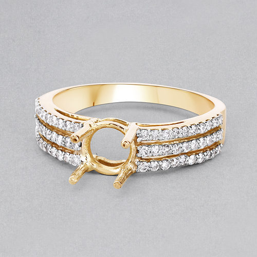 0.36 Carat Genuine White Diamond 14K Yellow Gold Ring (I-J Color, SI Clarity)