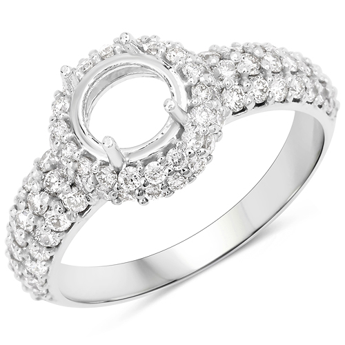 Diamond-0.94 Carat Genuine White Diamond 14K White Gold Ring (I-J Color, SI Clarity)