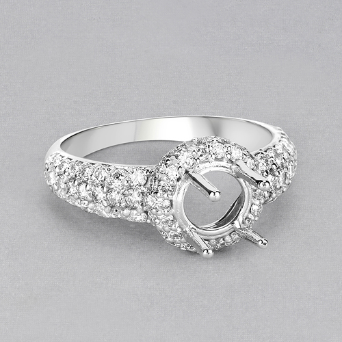 0.94 Carat Genuine White Diamond 14K White Gold Ring (I-J Color, SI Clarity)