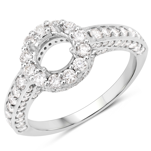 Diamond-1.01 Carat Genuine White Diamond 14K White Gold Ring (I-J Color, SI Clarity)
