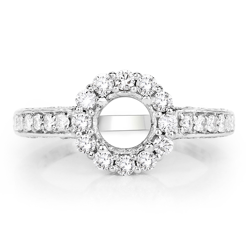 1.01 Carat Genuine White Diamond 14K White Gold Ring (I-J Color, SI Clarity)