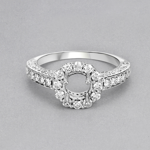 1.01 Carat Genuine White Diamond 14K White Gold Ring (I-J Color, SI Clarity)