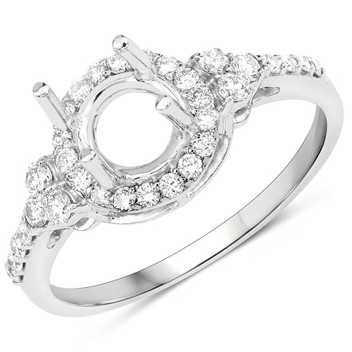 Diamond-0.34 Carat Genuine White Diamond 14K White Gold Ring (I-J Color, SI Clarity)