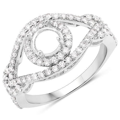 Diamond-0.75 Carat Genuine White Diamond 14K White Gold Ring (I-J Color, SI Clarity)