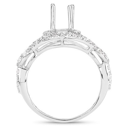 0.75 Carat Genuine White Diamond 14K White Gold Ring (I-J Color, SI Clarity)