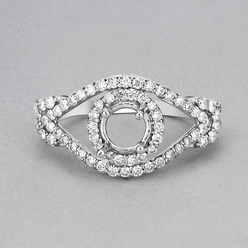0.75 Carat Genuine White Diamond 14K White Gold Ring (I-J Color, SI Clarity)