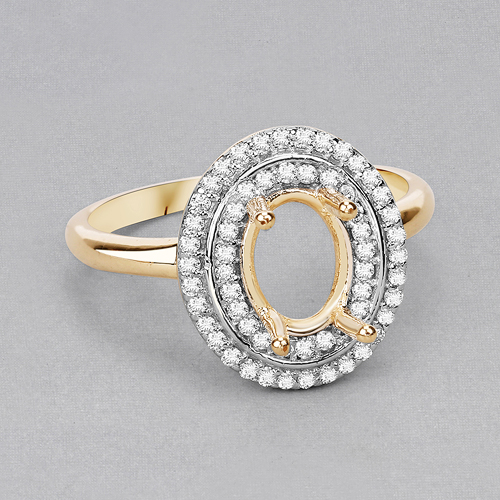 0.31 Carat Genuine White Diamond 14K Yellow Gold Ring (I-J Color, SI Clarity)