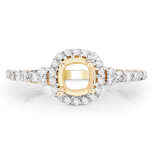 0.48 Carat Genuine White Diamond 14K Yellow Gold Ring (I-J Color, SI Clarity)
