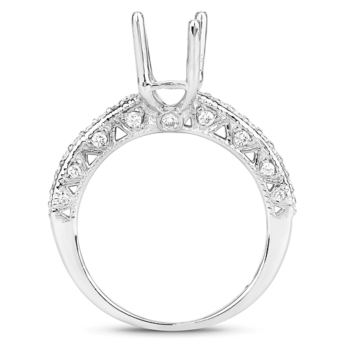 0.51 Carat Genuine White Diamond 14K White Gold Ring (I-J Color, SI Clarity)